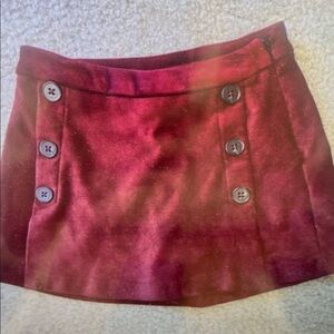 Chic Maroon Buttoned Skort for Kids